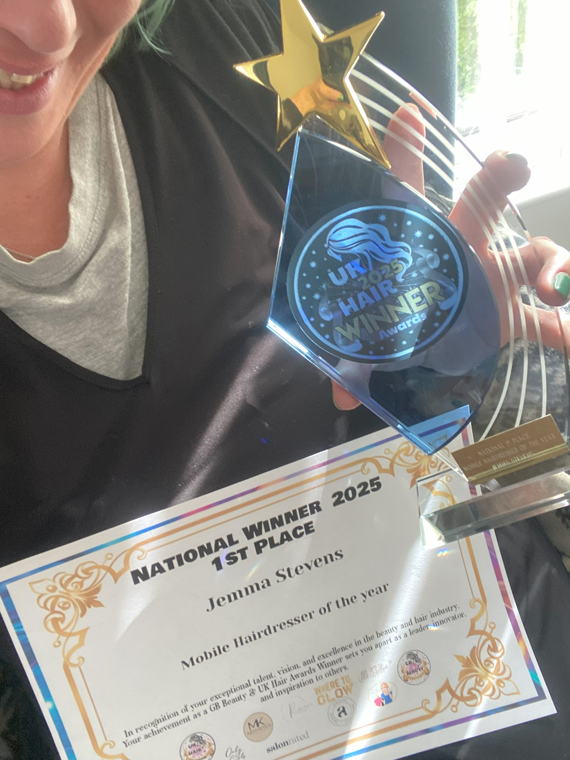 Jem with Award & Certificate